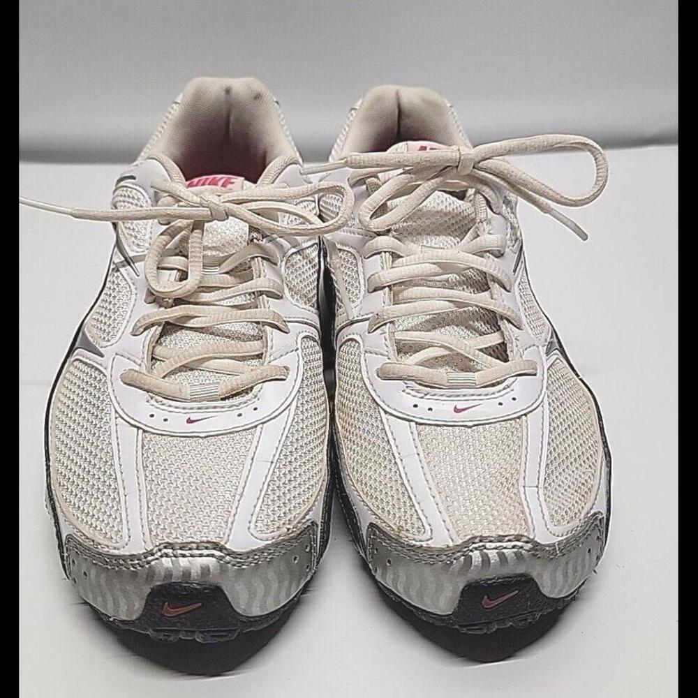 NIKE REAX RUN 5 407987-116 White Gray Pink Sneakers Size- 9.5